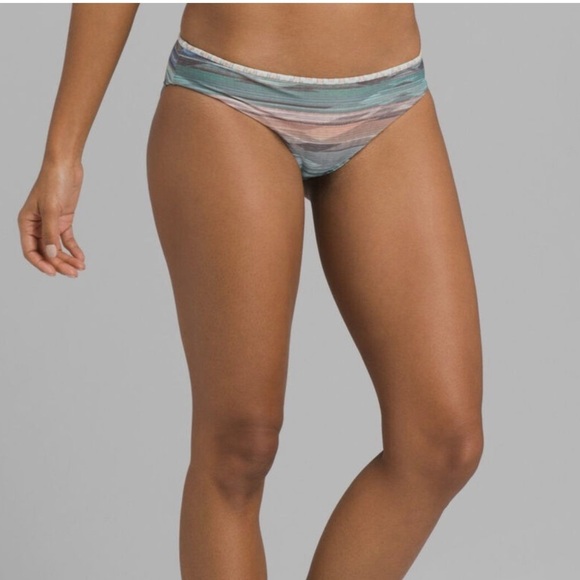PrAna NWT Reversible Breya Swim Bikini Bottom Granite Bonita Green Blue Sz L - Picture 3 of 14